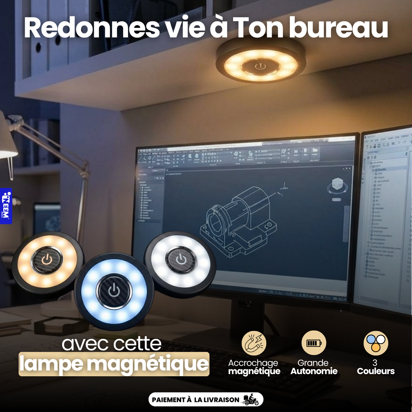 Lampe Magnétique LED pour Voiture et Maison