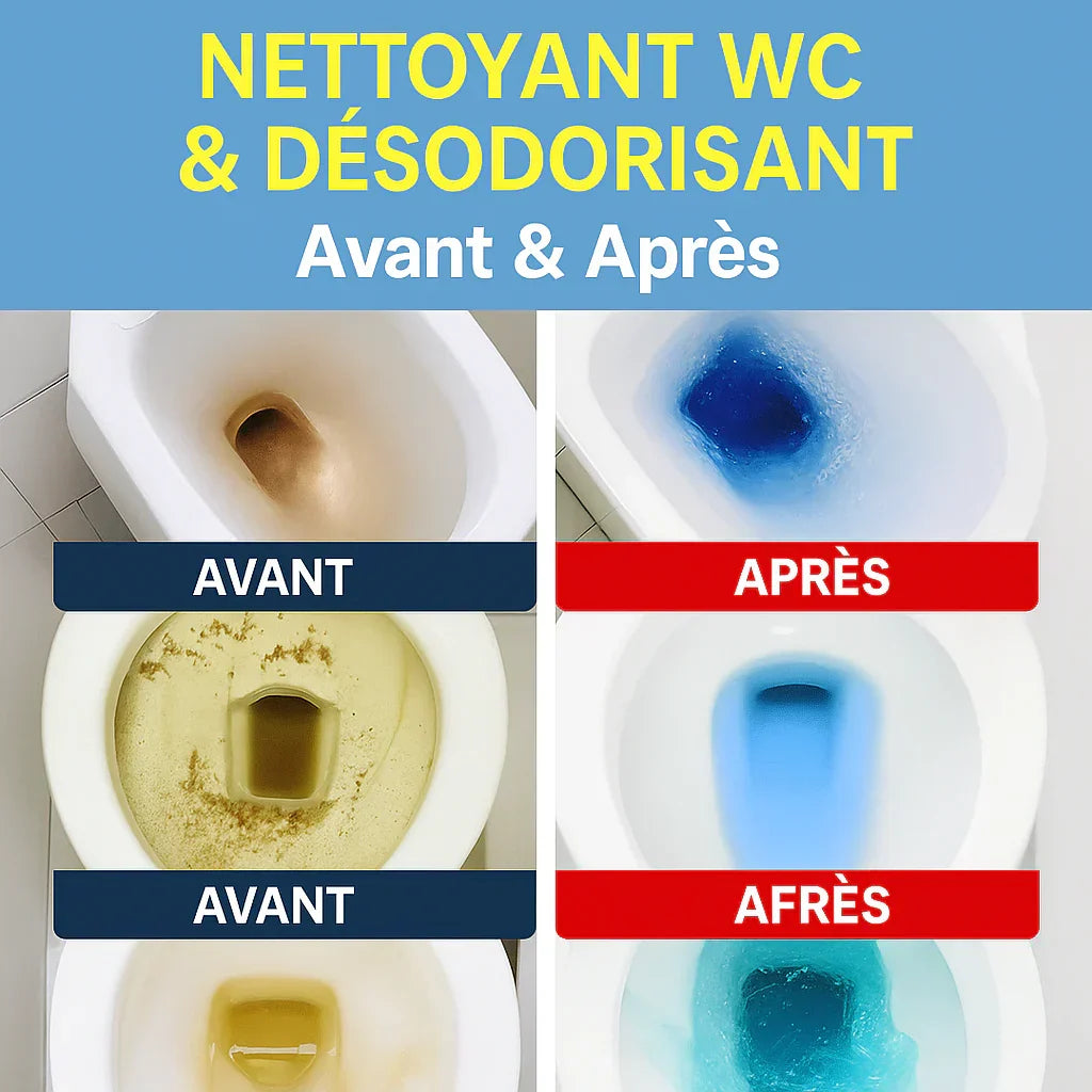 Nettoyant WC & Désodorisant qui garantit une propreté éclatante et une fraîcheur durable.