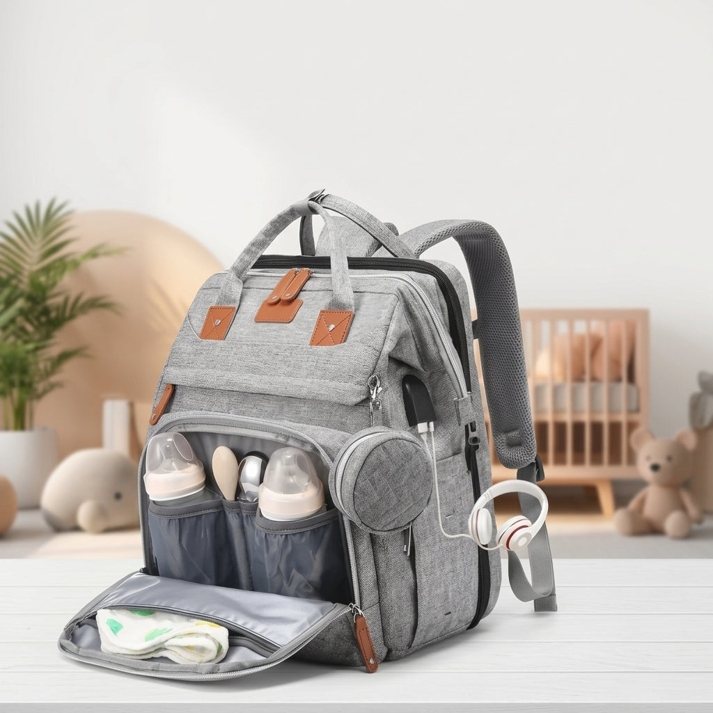 Sac à Langer Multifonction — Sac à Dos, Tapis à Langer Inclus
