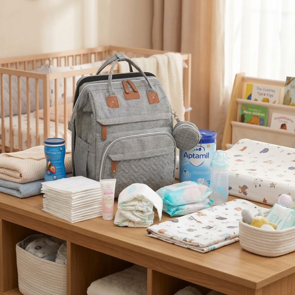 Sac à Langer Multifonction — Sac à Dos, Tapis à Langer Inclus